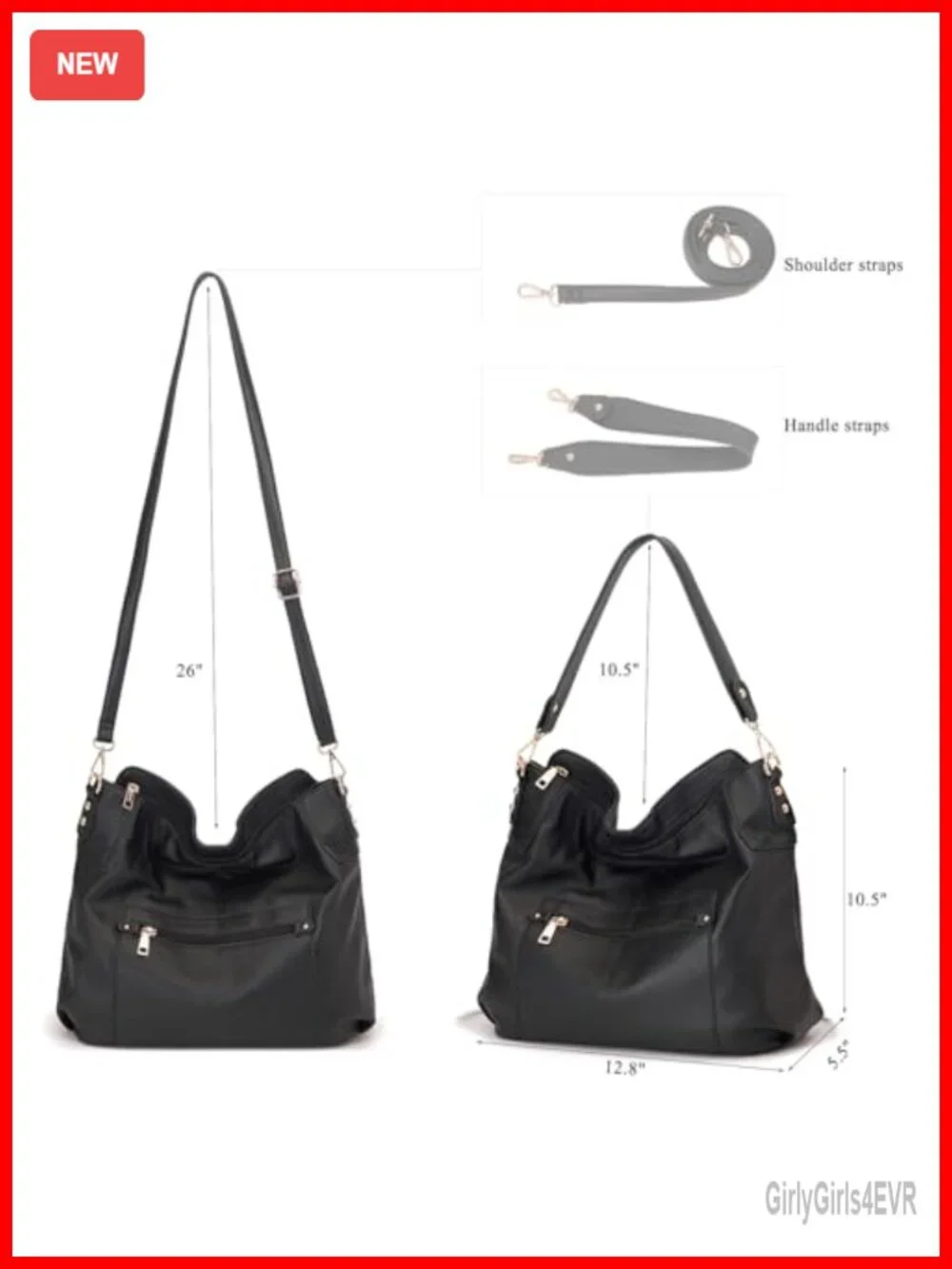 Large Hobo Crossbody Bag Set with Wallet Tote Purse Faux Leather